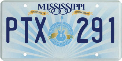 MS license plate PTX291