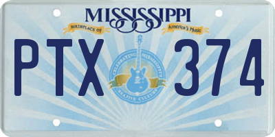 MS license plate PTX374