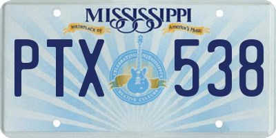 MS license plate PTX538