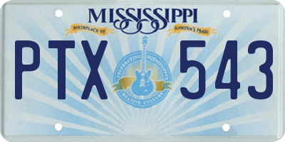 MS license plate PTX543