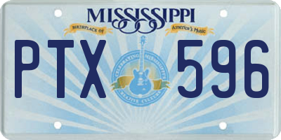 MS license plate PTX596