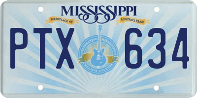 MS license plate PTX634