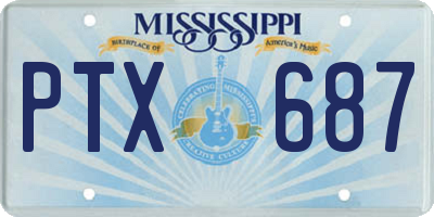 MS license plate PTX687
