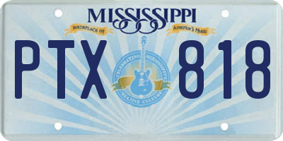 MS license plate PTX818