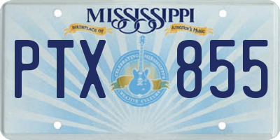 MS license plate PTX855