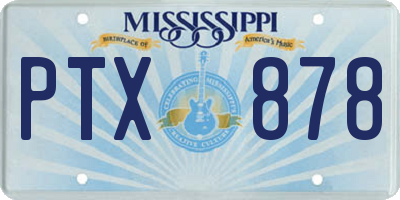 MS license plate PTX878