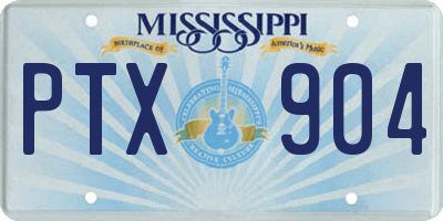 MS license plate PTX904