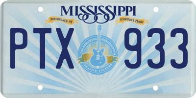 MS license plate PTX933