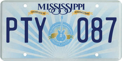 MS license plate PTY087