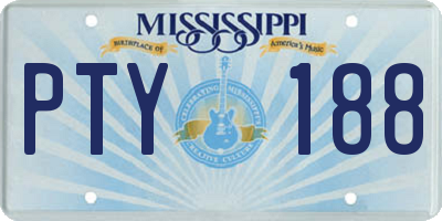 MS license plate PTY188