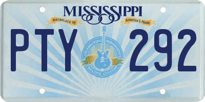 MS license plate PTY292