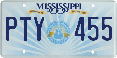 MS license plate PTY455