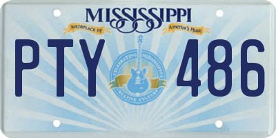 MS license plate PTY486