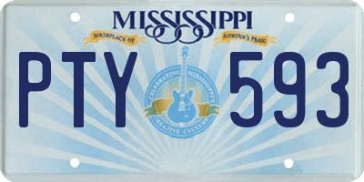 MS license plate PTY593