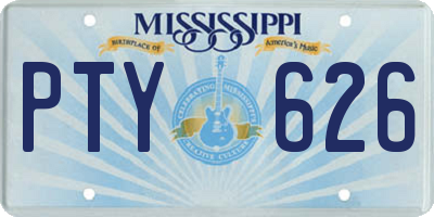 MS license plate PTY626