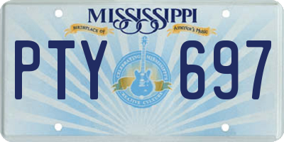 MS license plate PTY697