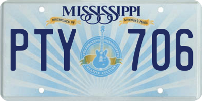 MS license plate PTY706