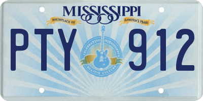 MS license plate PTY912