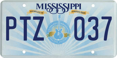 MS license plate PTZ037