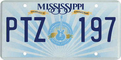 MS license plate PTZ197