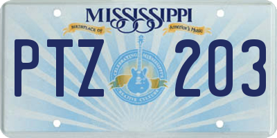 MS license plate PTZ203