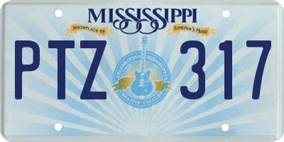 MS license plate PTZ317