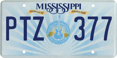MS license plate PTZ377