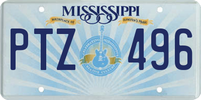 MS license plate PTZ496