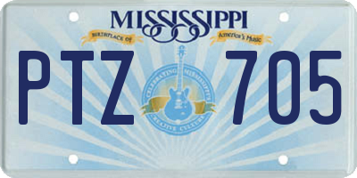 MS license plate PTZ705