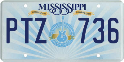 MS license plate PTZ736