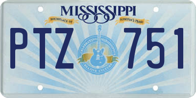 MS license plate PTZ751