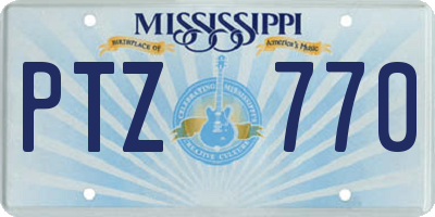 MS license plate PTZ770