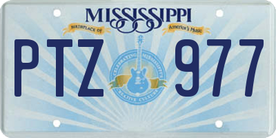 MS license plate PTZ977