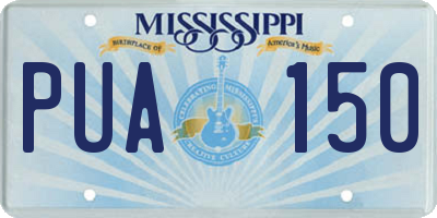MS license plate PUA150