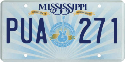 MS license plate PUA271