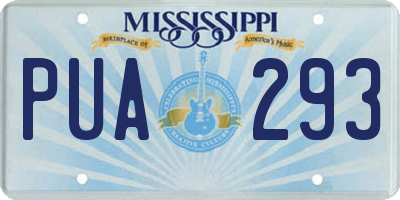 MS license plate PUA293
