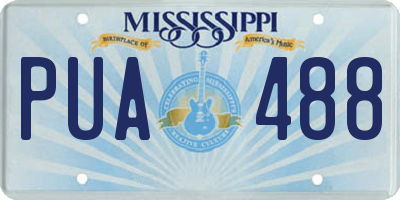 MS license plate PUA488