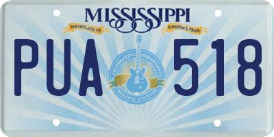 MS license plate PUA518