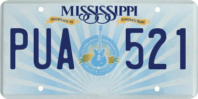 MS license plate PUA521
