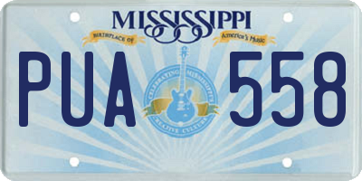 MS license plate PUA558