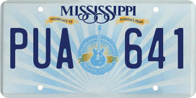 MS license plate PUA641