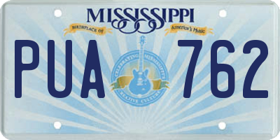 MS license plate PUA762