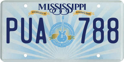 MS license plate PUA788