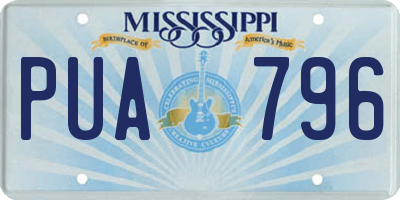 MS license plate PUA796