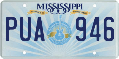 MS license plate PUA946