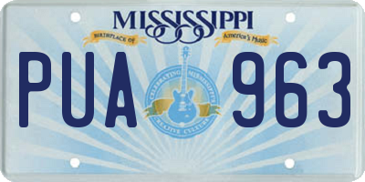 MS license plate PUA963