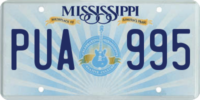 MS license plate PUA995