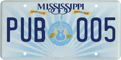 MS license plate PUB005