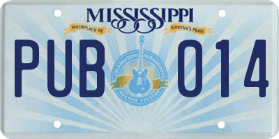 MS license plate PUB014