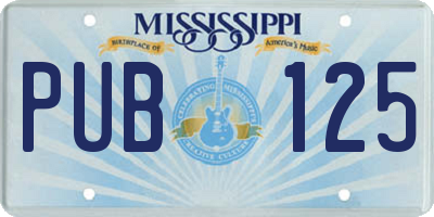 MS license plate PUB125